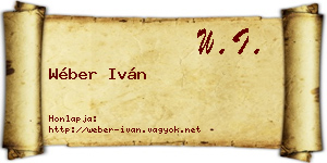 Wéber Iván névjegykártya